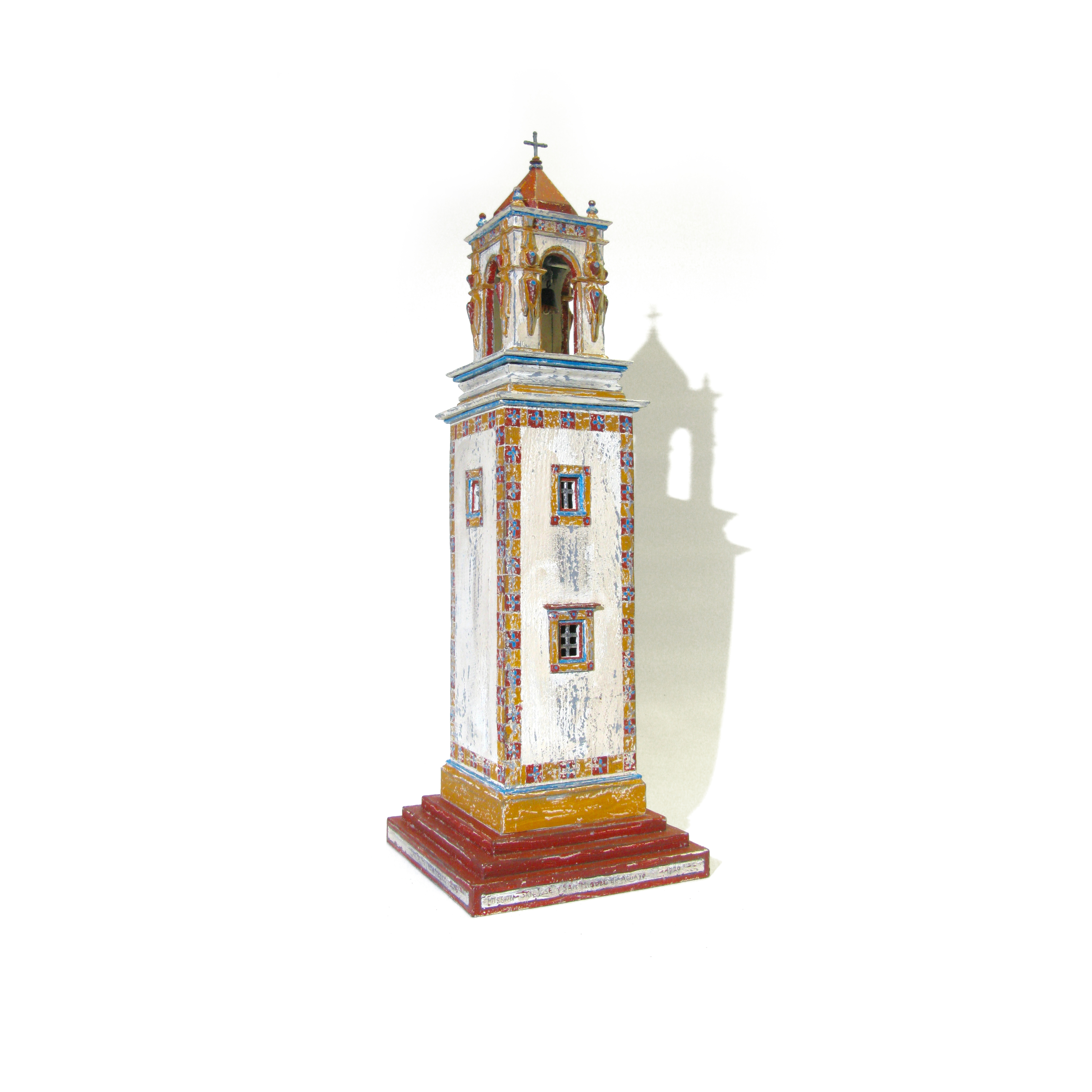 Tower, Mission San José San Miguel sculpture, front view